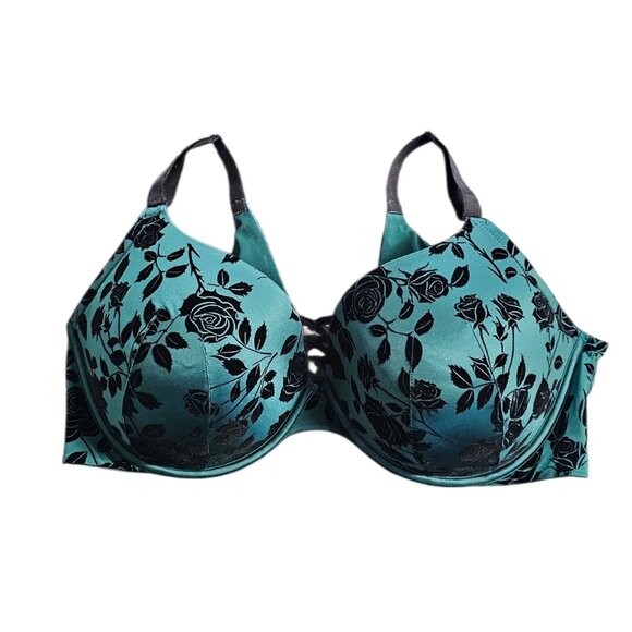 Torrid XO Plunge Push Up Bra, Curve Plus, Green Velvet, Size 44DDD - Picture 1 of 8